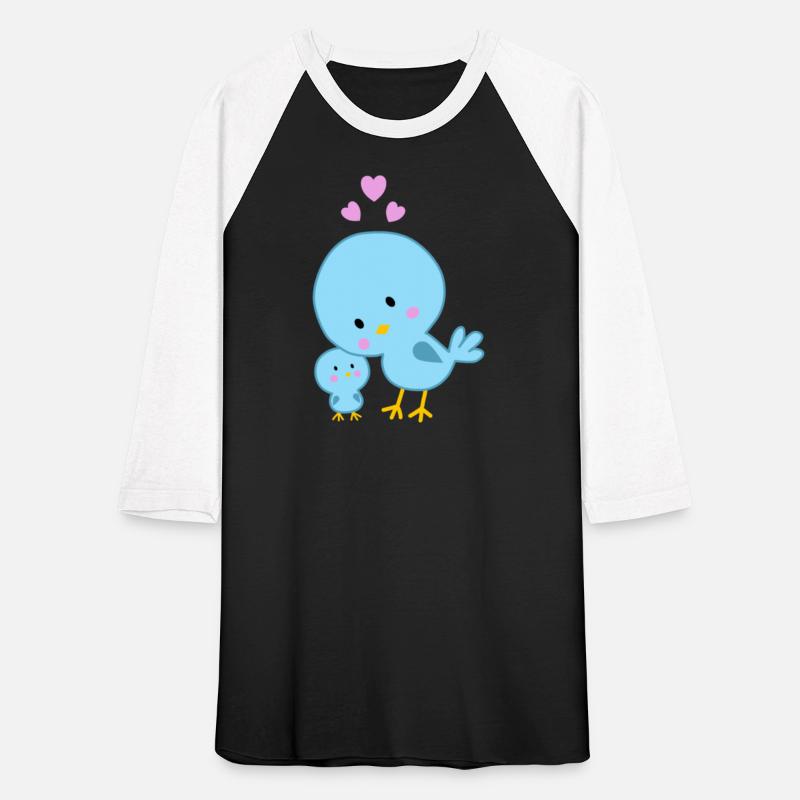 Bird parent and bird baby with hearts and love