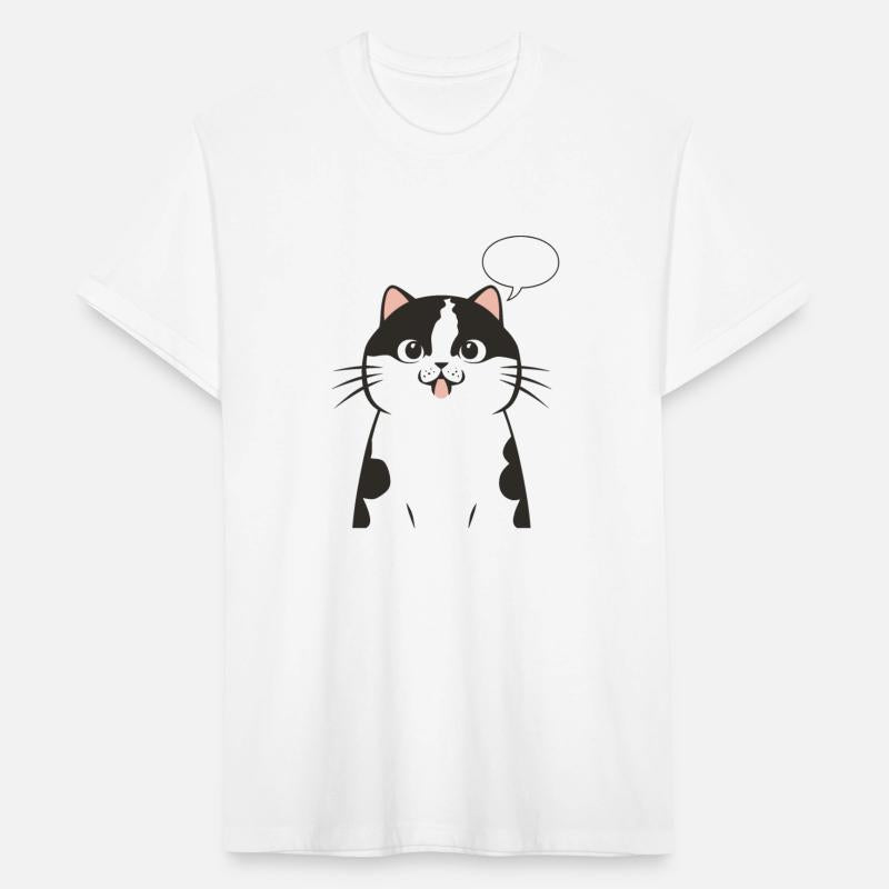 Black and White Cat With Blank Speech Bubble