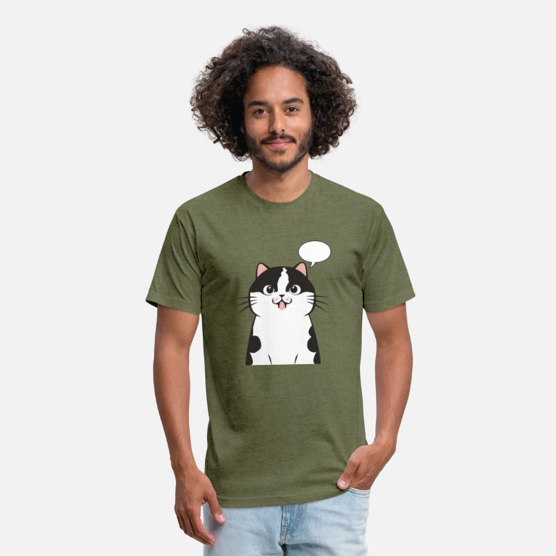 Black and White Cat With Blank Speech Bubble