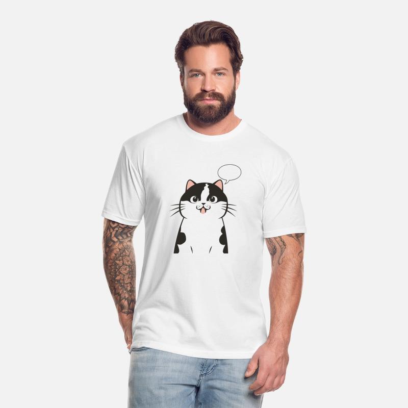 Black and White Cat With Blank Speech Bubble