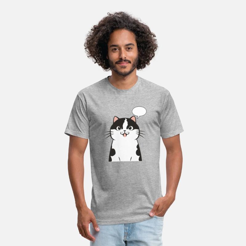 Black and White Cat With Blank Speech Bubble