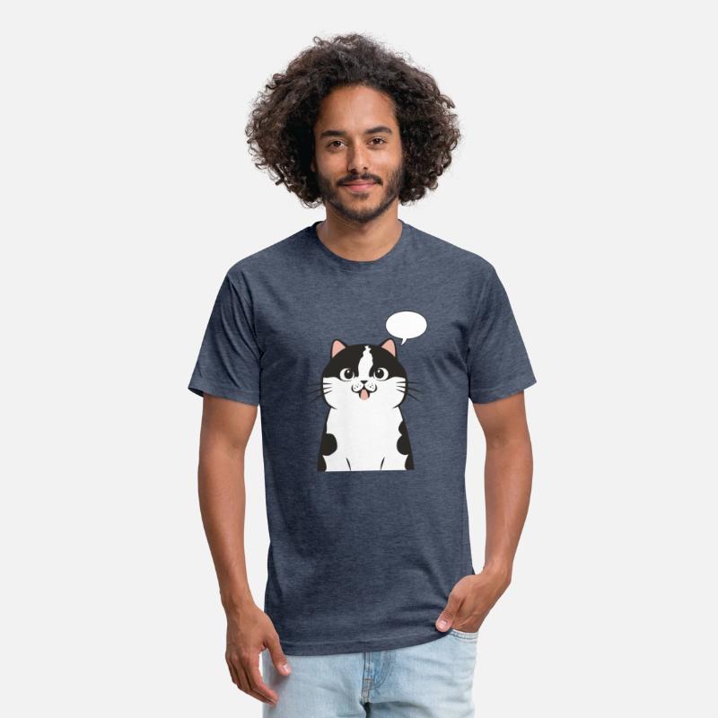 Black and White Cat With Blank Speech Bubble