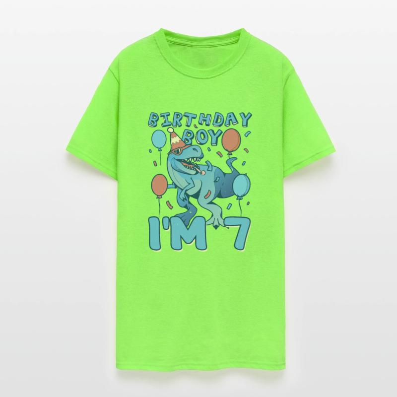 Boy Age 7 Year Old Cute Birth Born Roar Dinosaur