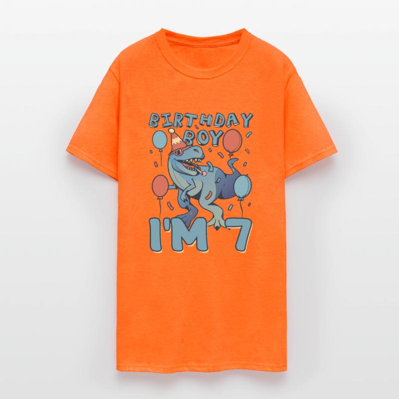 Boy Age 7 Year Old Cute Birth Born Roar Dinosaur