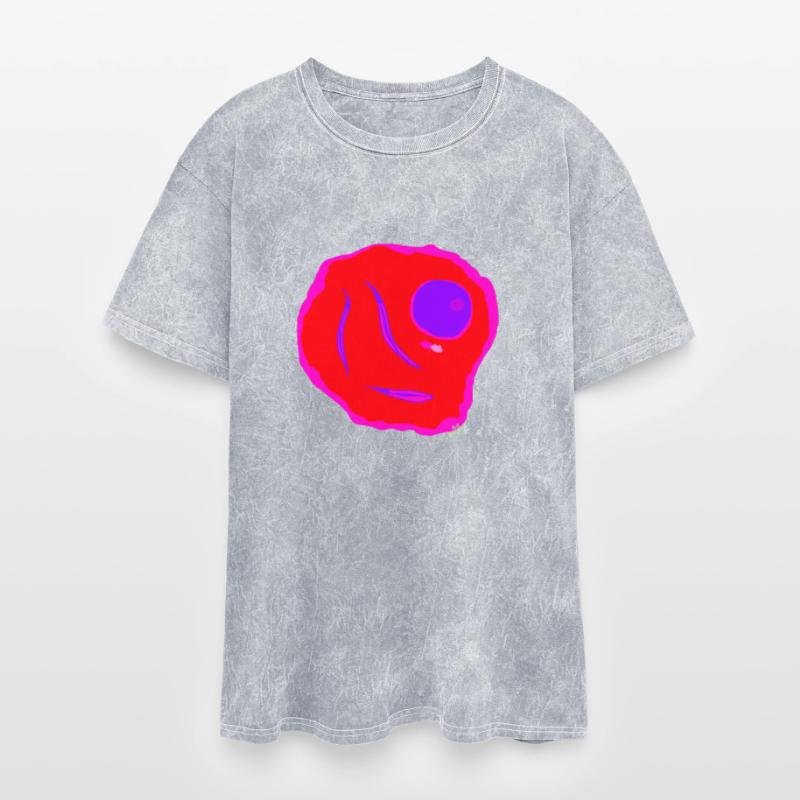 Bright ref fried egg with purple yolk.