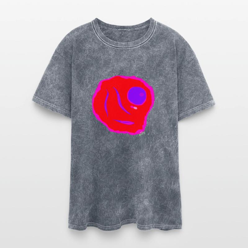 Bright ref fried egg with purple yolk.