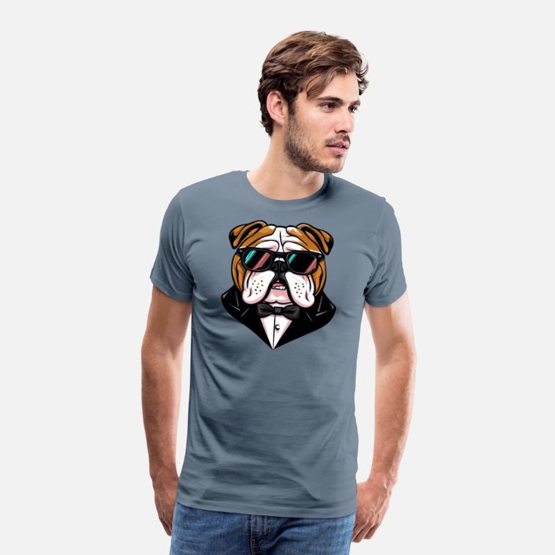 BULLDOG IN TUXEDO WEARING SUNGLASSES PETS ANIMALS