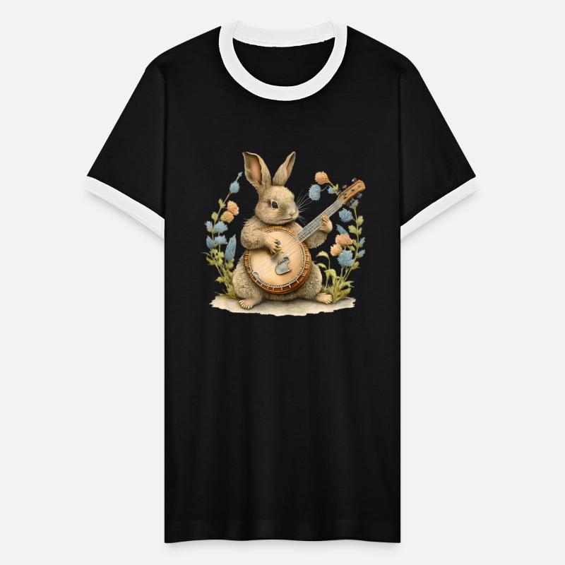 Bunny Playing Banjo Guitar rabbit Easter bunny