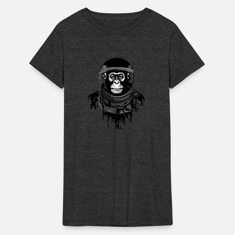B&W space chimp illustration, Printed Truth