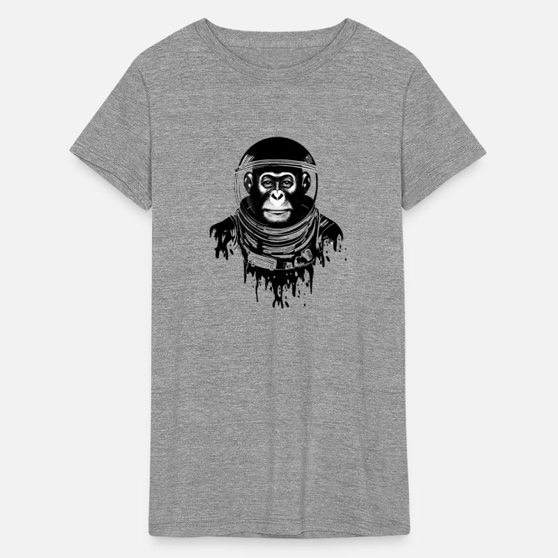 B&W space chimp illustration, Printed Truth