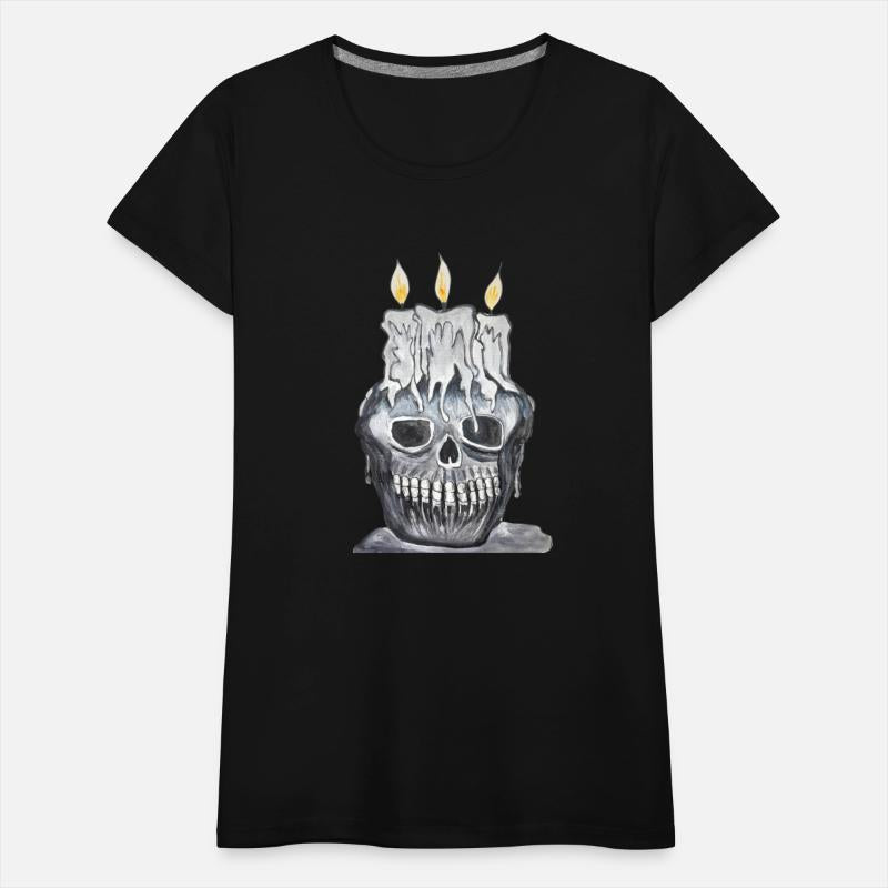 Candles in a Skull 8 bit shirt design