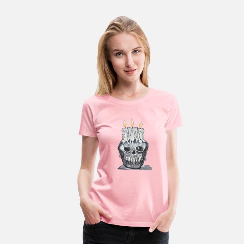 Candles in a Skull 8 bit shirt design
