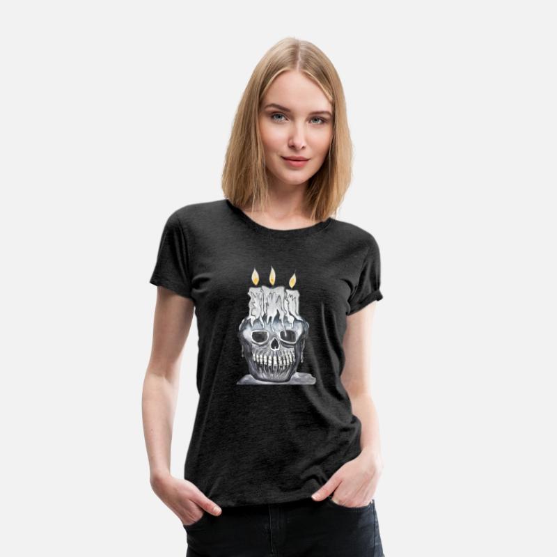 Candles in a Skull 8 bit shirt design