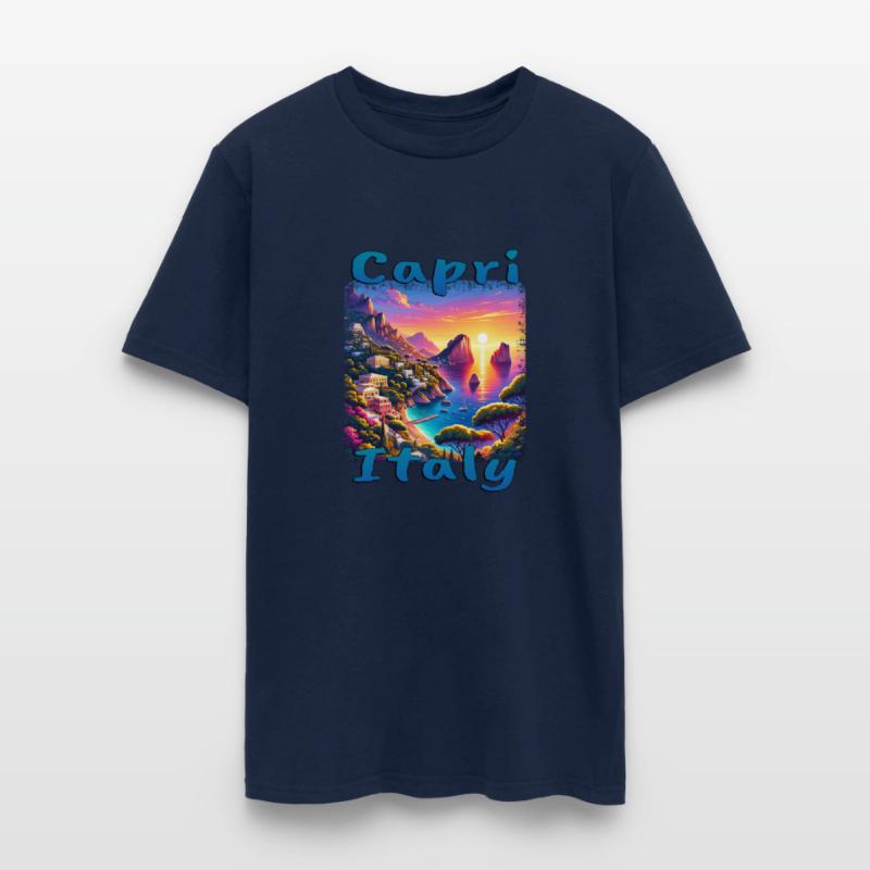 Capri Italy harbor city old town sunset sea