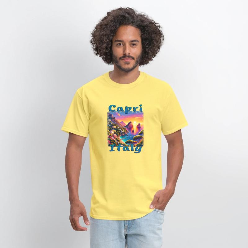 Capri Italy harbor city old town sunset sea