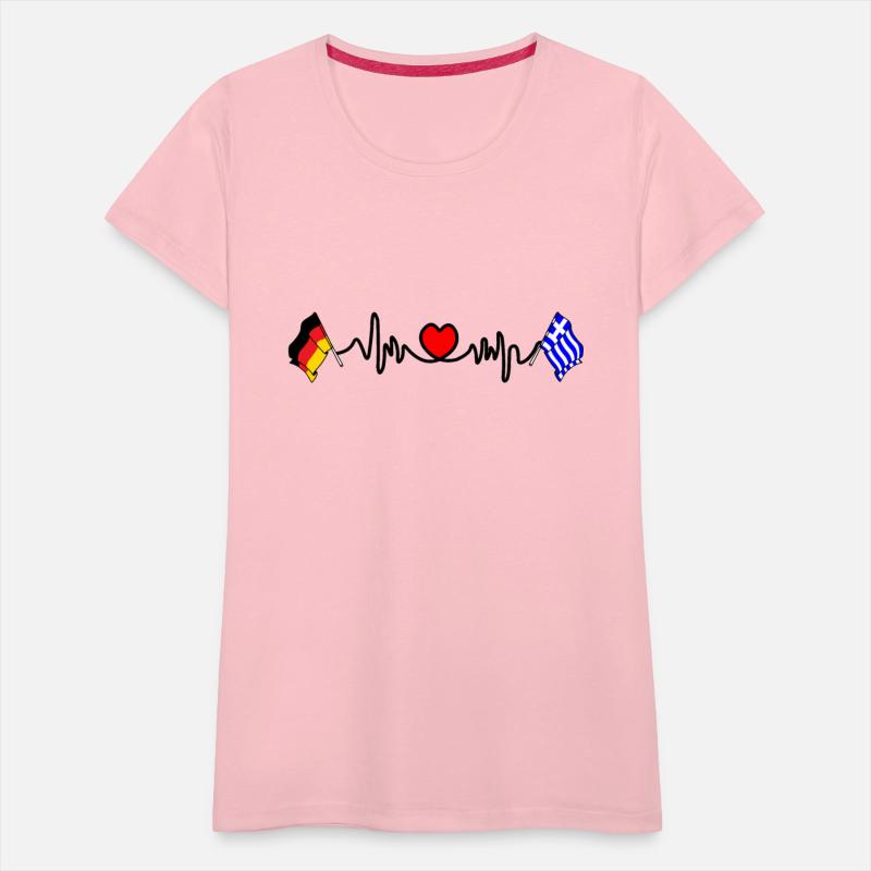 Cardio heart with flag Germany and flag Greece