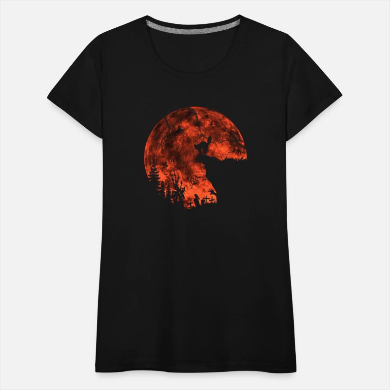 Cat Red Moon trick or treat Bats Forest Funny Hall