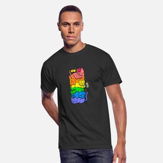 Cat Stack Rainbow Gay Pride Cute LGBT Animal Pet