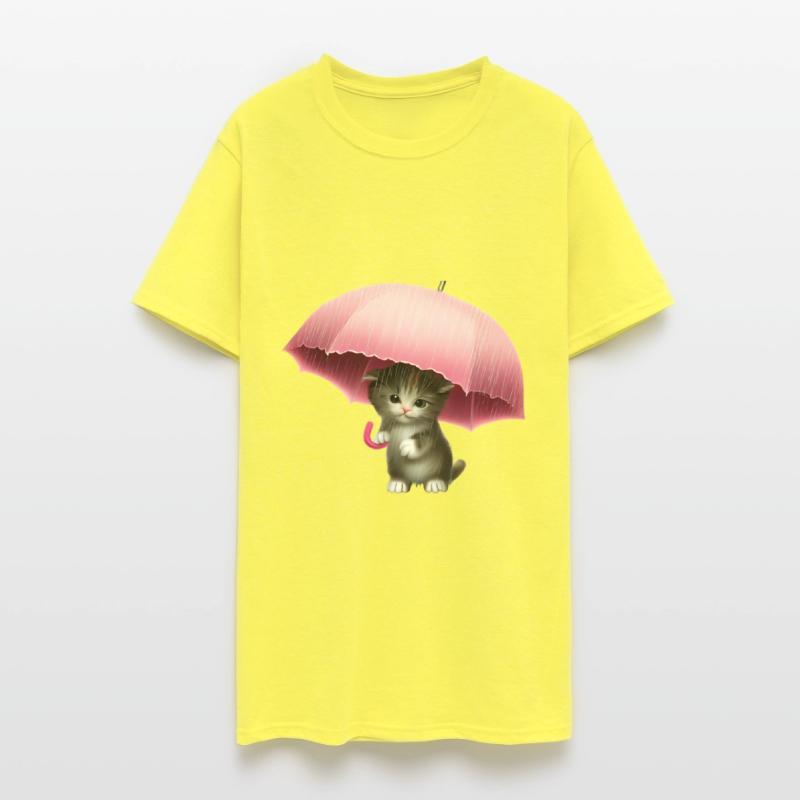 Cat with pink umbrella