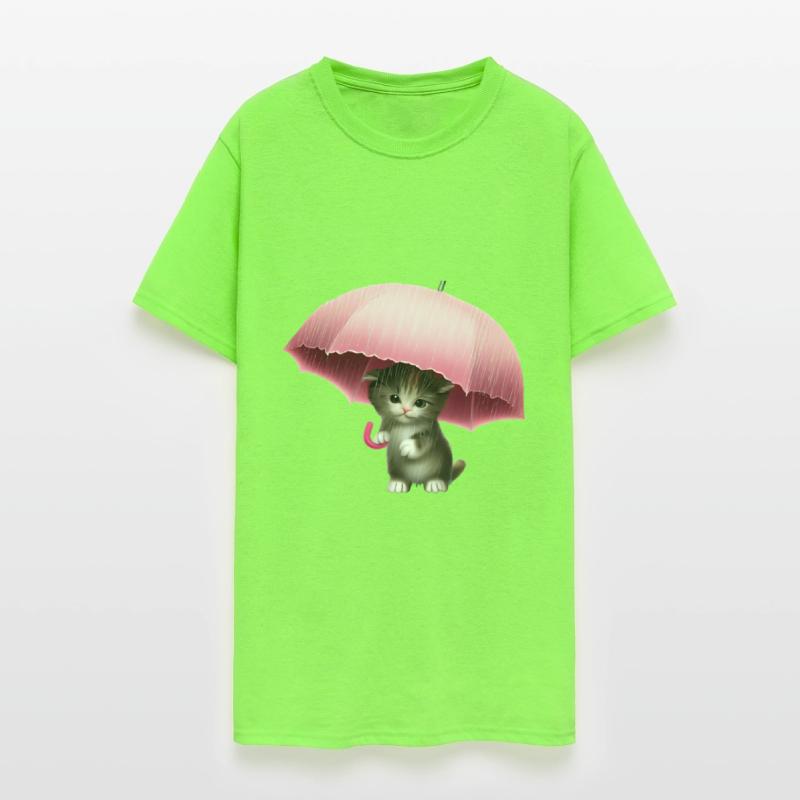 Cat with pink umbrella