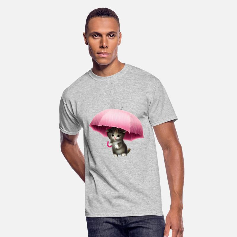 Cat with pink umbrella