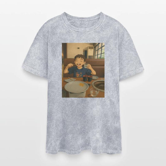 Child Enjoying Japanese Barbecue Scene