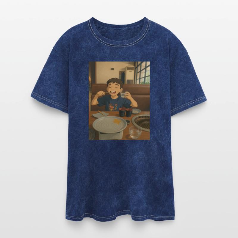 Child Enjoying Japanese Barbecue Scene