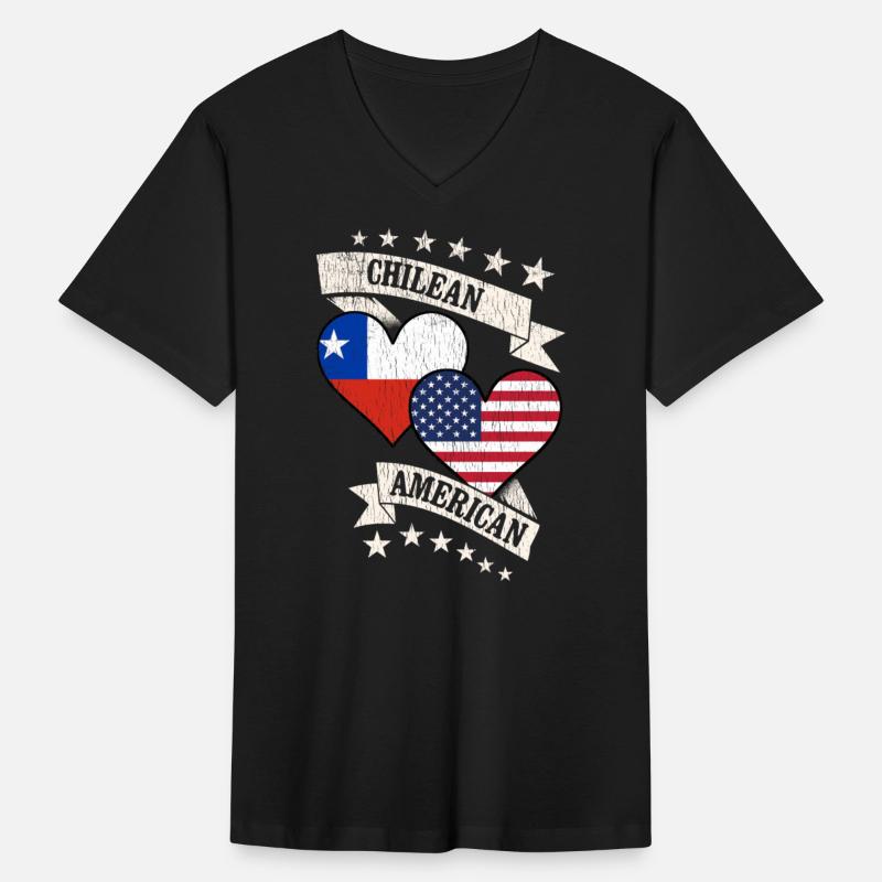 Chilean American Heart Flags Chile America