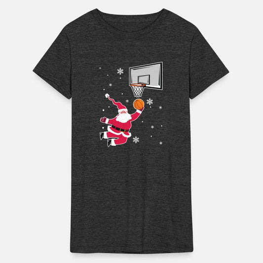 Christmas Santa Claus Dunking A Basketball Player