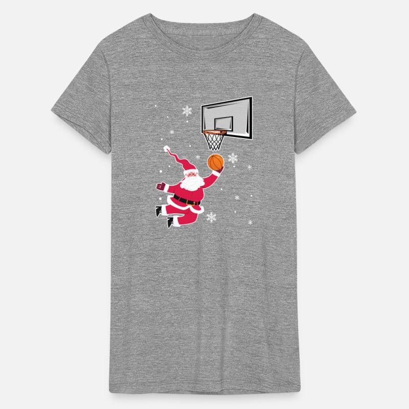 Christmas Santa Claus Dunking A Basketball Player