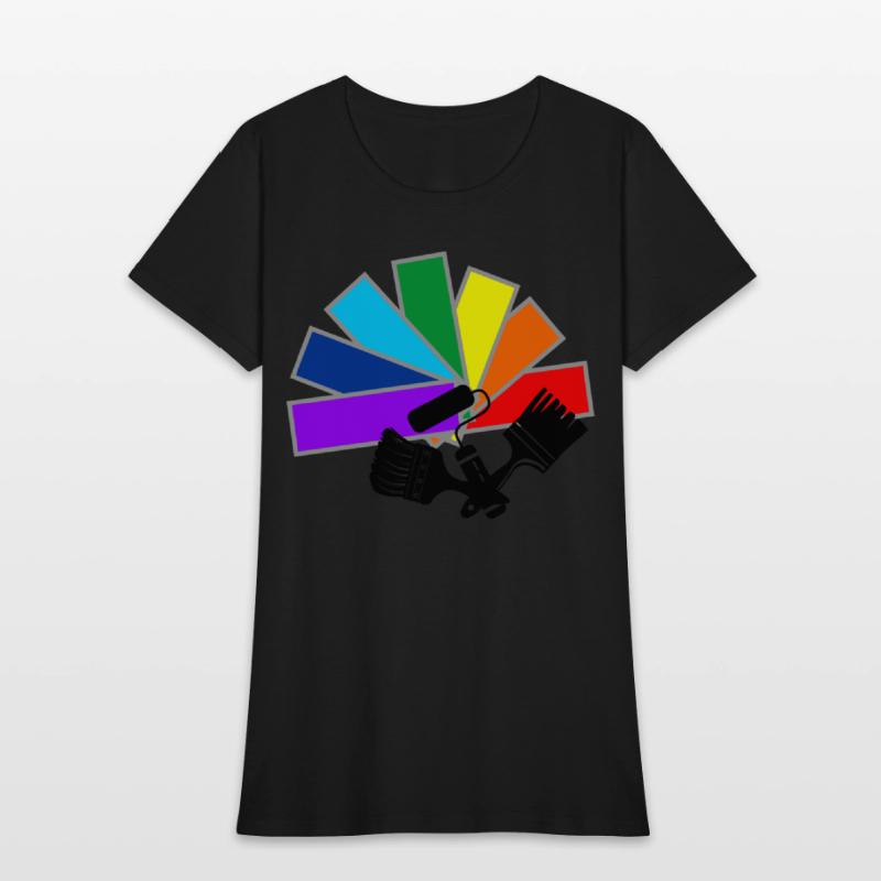 Color fan with shadow brushes and roller logo