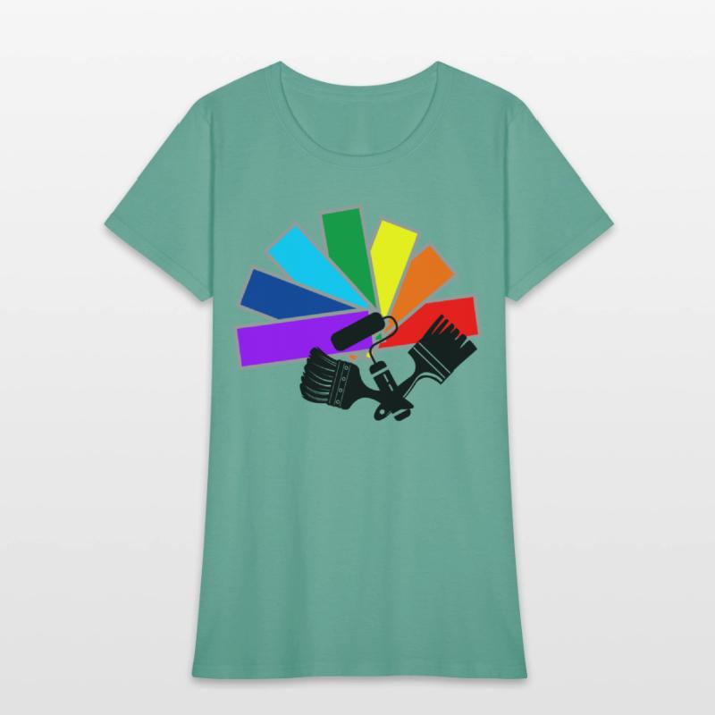 Color fan with shadow brushes and roller logo