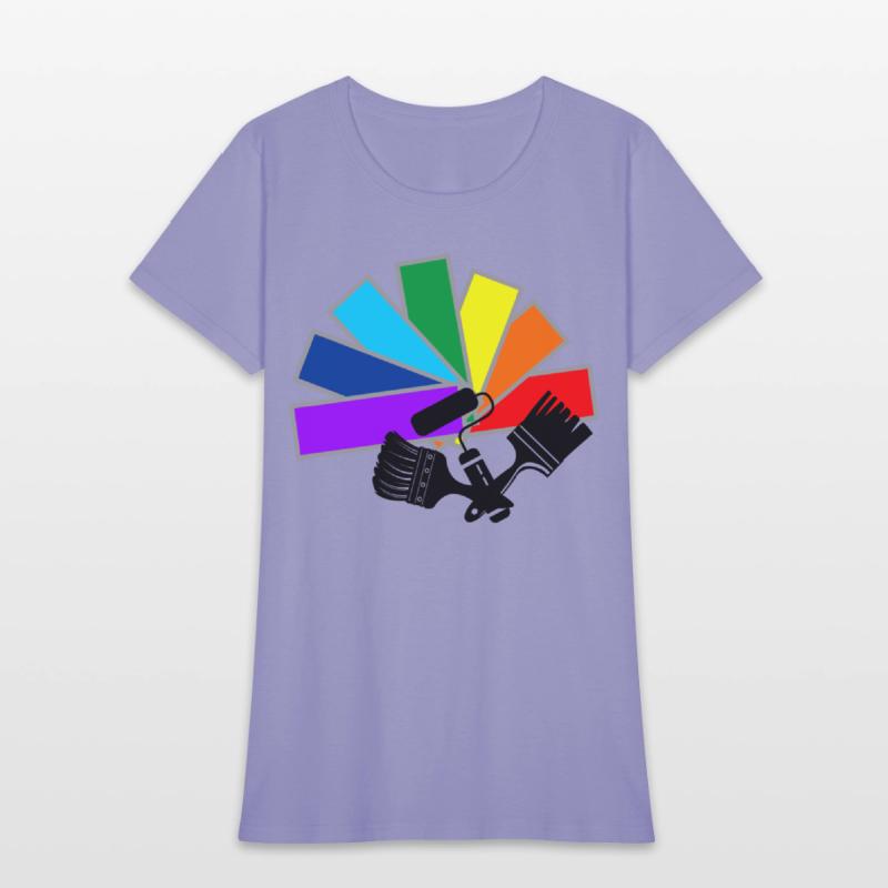 Color fan with shadow brushes and roller logo