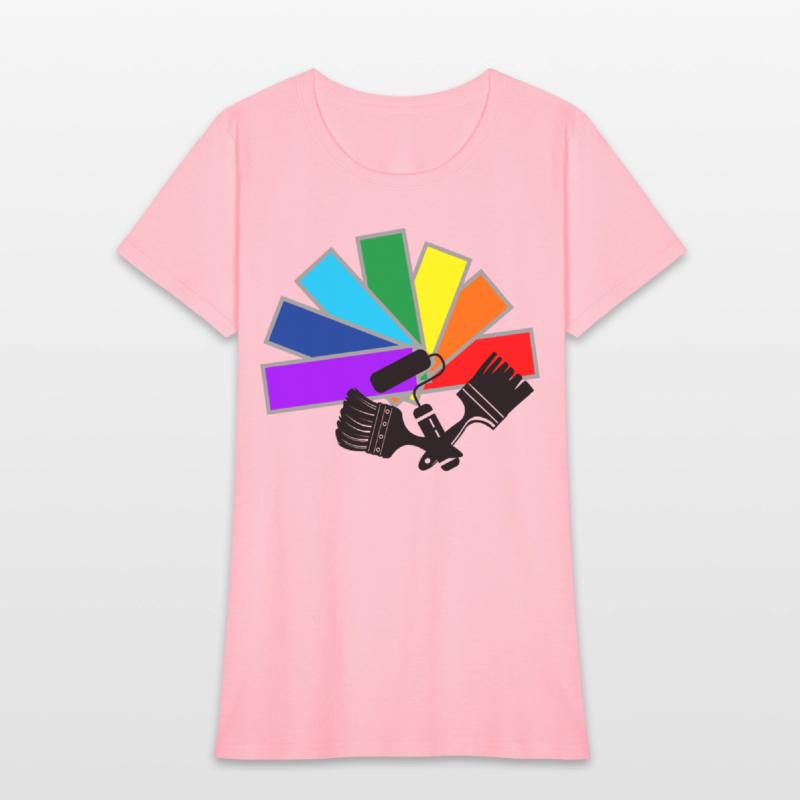 Color fan with shadow brushes and roller logo