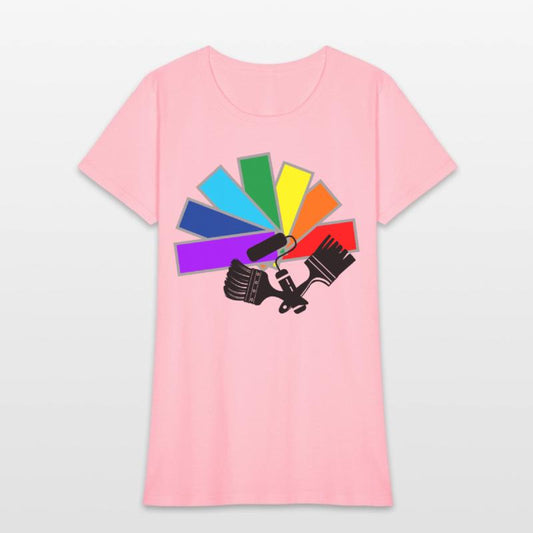 Color fan with shadow brushes and roller logo