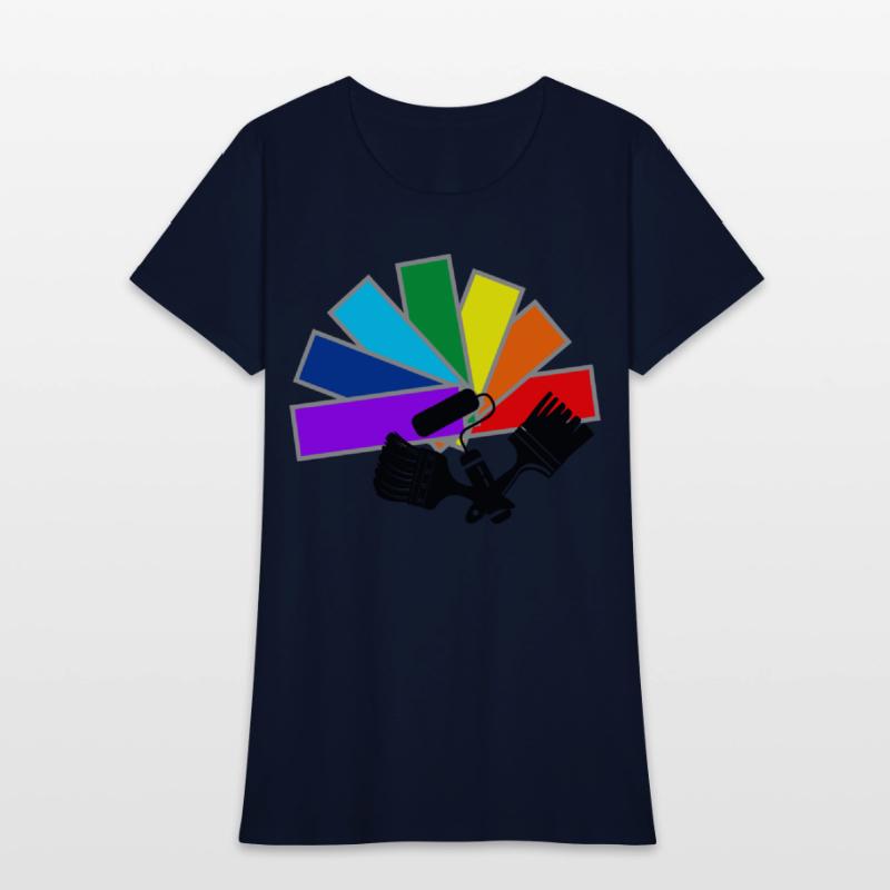 Color fan with shadow brushes and roller logo