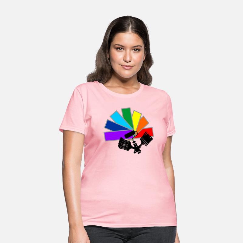 Color fan with shadow brushes and roller logo