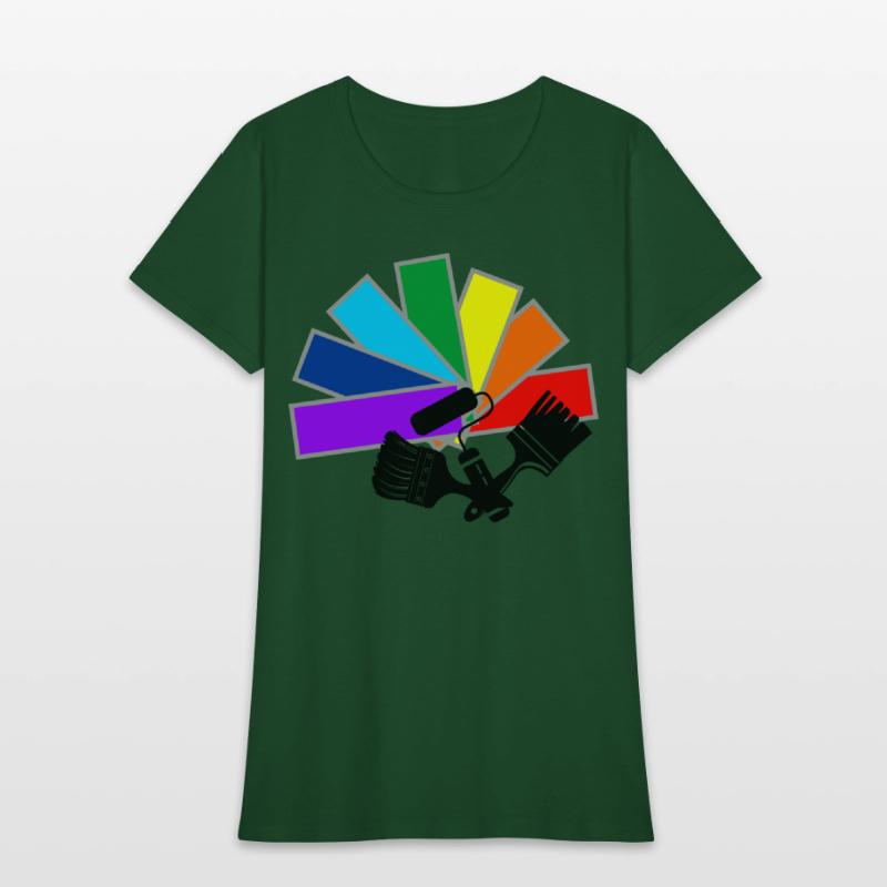 Color fan with shadow brushes and roller logo