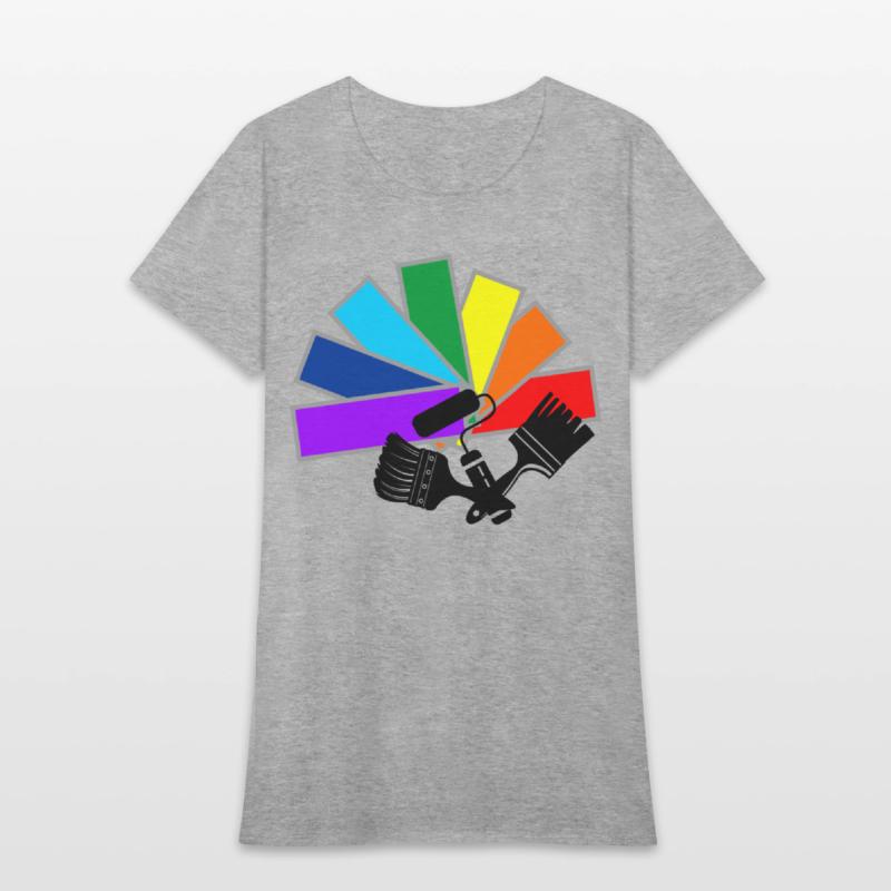 Color fan with shadow brushes and roller logo