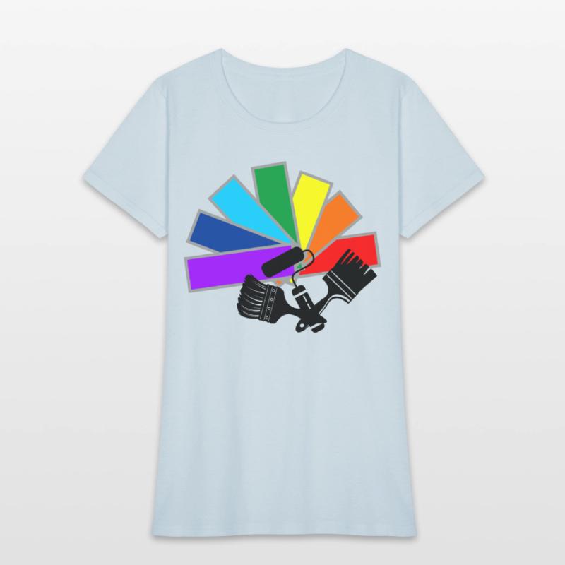 Color fan with shadow brushes and roller logo