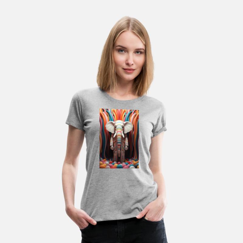 Colorful Elephant With Stripes And Balls