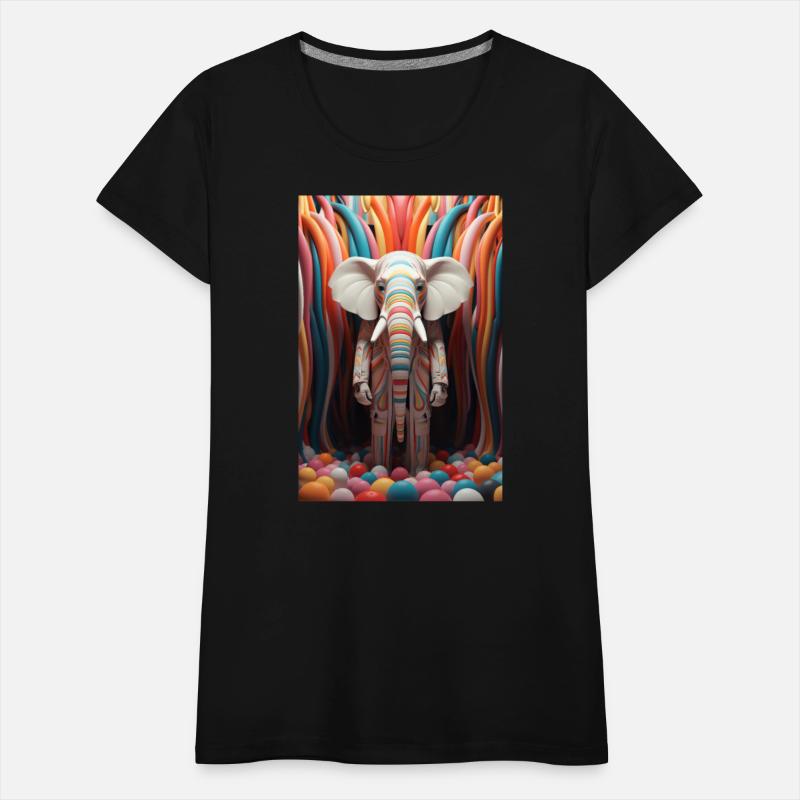 Colorful Elephant With Stripes And Balls