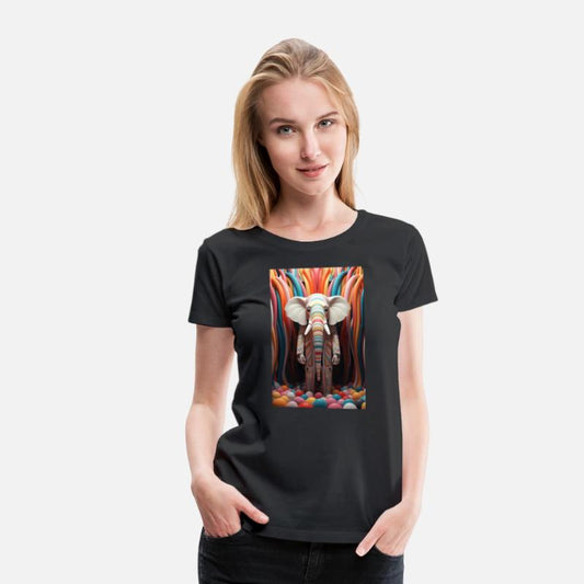 Colorful Elephant With Stripes And Balls