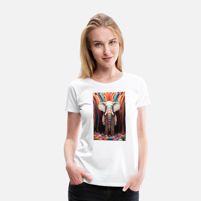 Colorful Elephant With Stripes And Balls