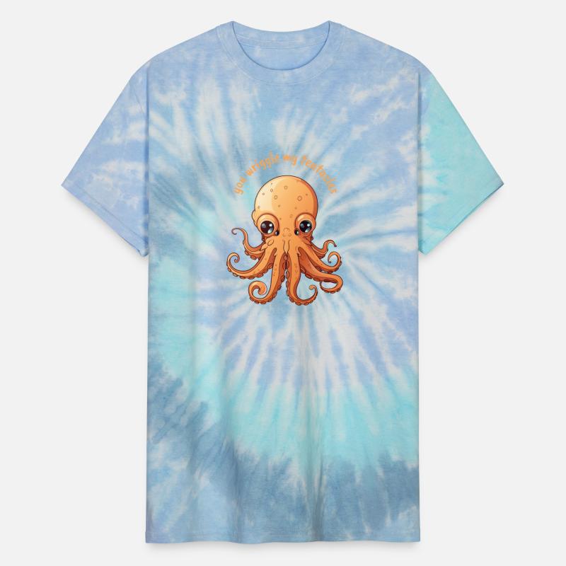 Cute and Funny Orange Octopus with Large Green Eye