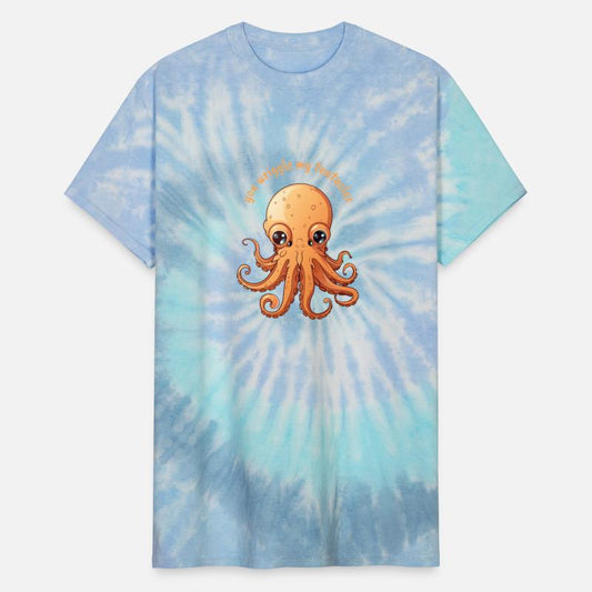 Cute and Funny Orange Octopus with Large Green Eye