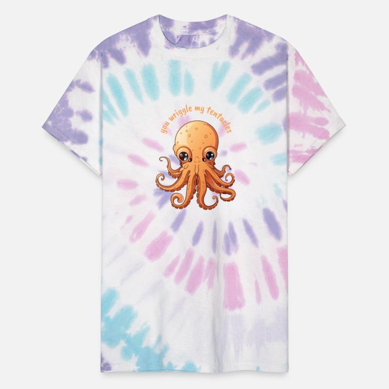 Cute and Funny Orange Octopus with Large Green Eye