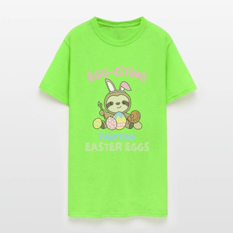 Cute Faultiere For Easter With Easter Eggs