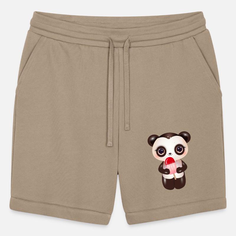 cute panda with red ice cream on a stick