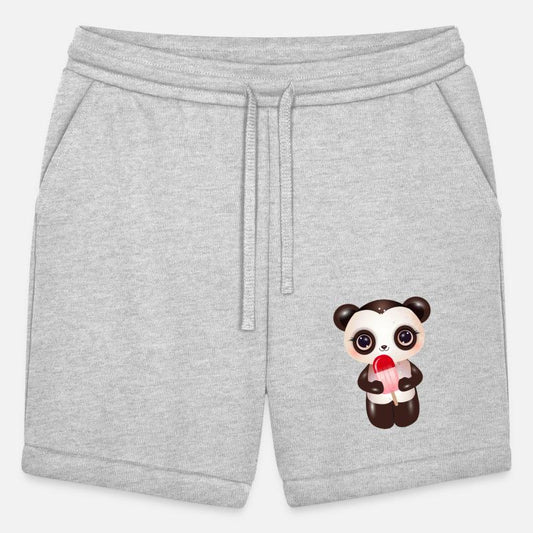 cute panda with red ice cream on a stick